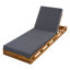 ENSEMBLE DE CHAISE LUNGE, EN BOIS D'ACACIA AVEC COUSSIN LONGE ET PLI triple-1633668280
