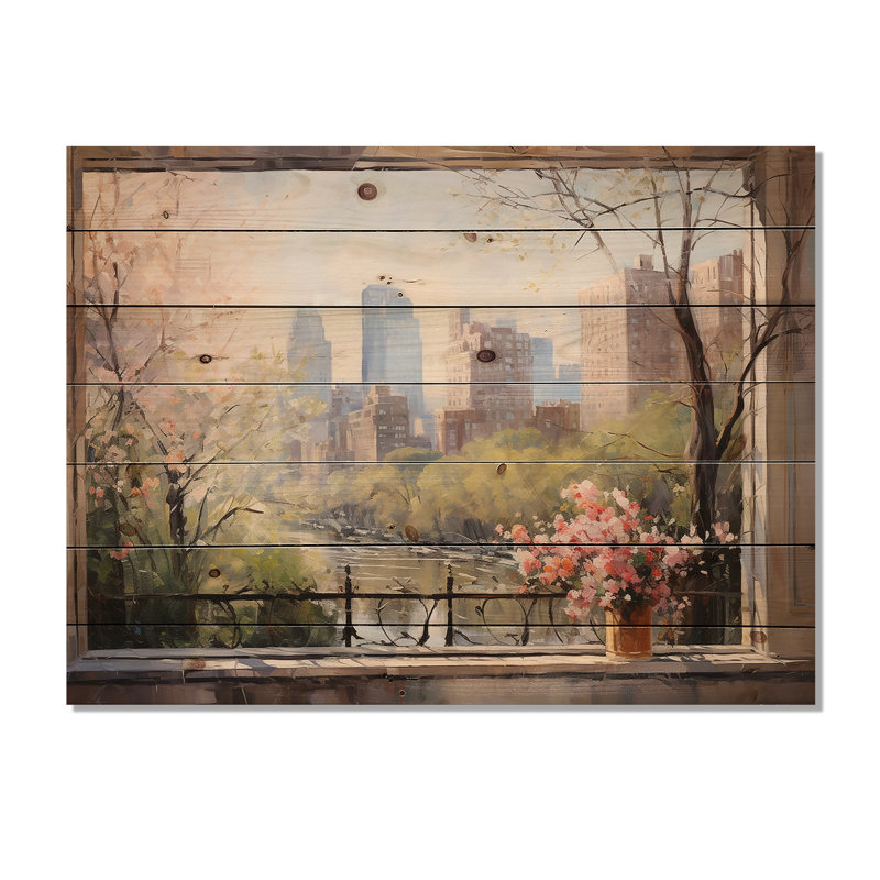Toronto - Décoration murale sur bois de pin naturel Cityscapes, H 24 po x l 32 po