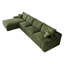 Canapé modulaire de 135 po en velours côtelé, structure double couche, coussin de siège amovible, aucun assemblage requis, convient au salon, à la chambre à coucher, à la salle de conférence, à un appartement, vert