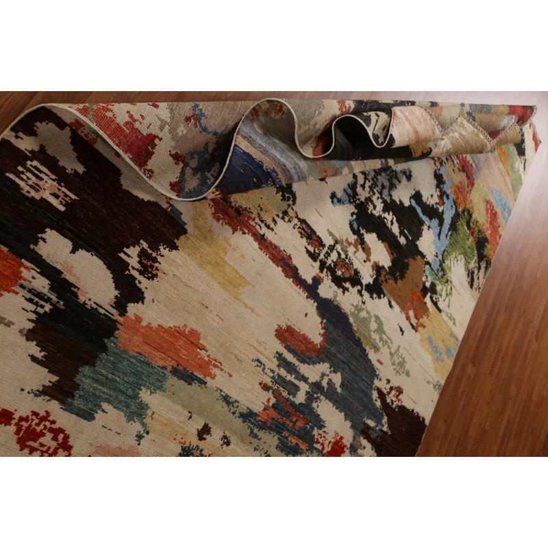 One-of-a-Kind Rectangle 6'9'' X 9'6'' New Age Wool Area Rug in Multicolor