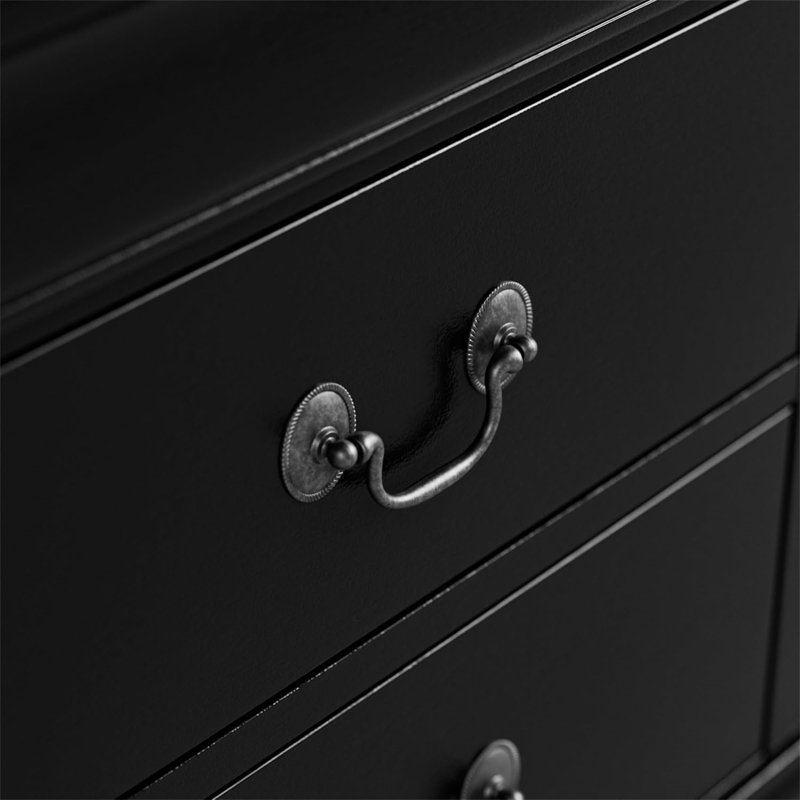 Meuble de chambre à coucher de style transitionnel 1 pièce, Noir