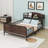 Metal Platform Bed With LED Light Strip, Safety Guardrails And Storage Shelf-997658629-997658631