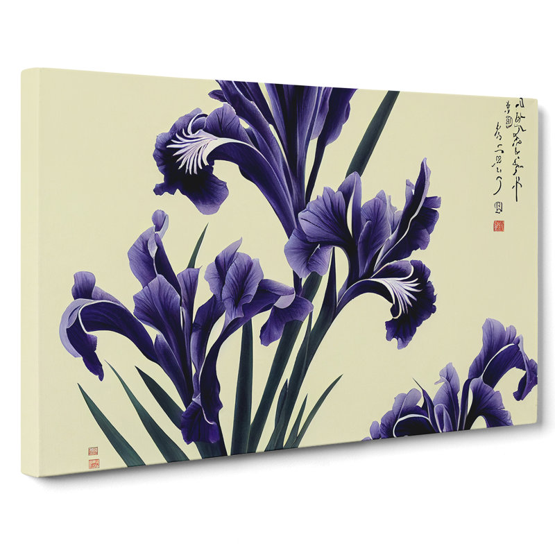 Japanese Iris Flowers - Wrapped Canvas, 35cm H x 50cm W x 3cm D