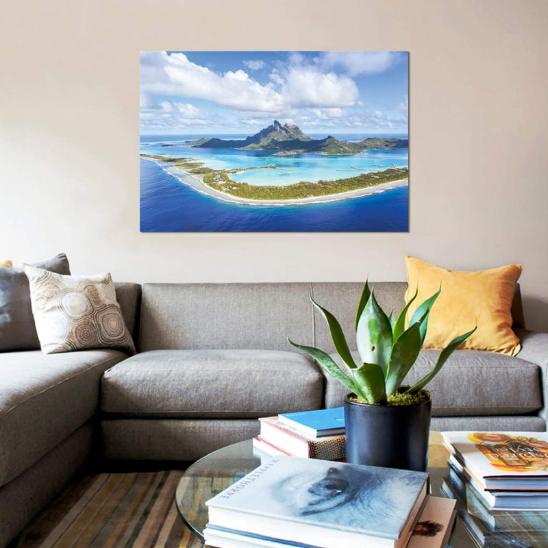 « bora bora island, polynésie française » par matteo colombo, impression sur toile, H 18 po x l 26 po x P 1,5 po