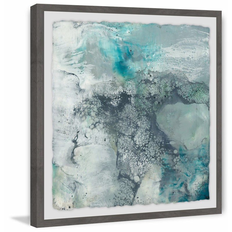 « sea dentelle i », reproduction de peinture à l’acrylique encadrée, H 12 po x l 12 po x P 1,5 po
