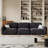 Retro black straight-layout sofa