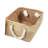 Nesting Basket Set Of 3, Rope Handles, Gold Accents, Brown Jute Fabric