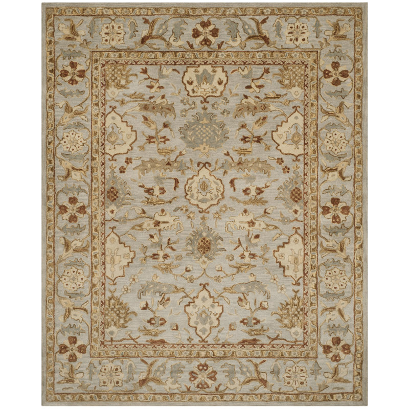 Tapis oriental en laine touffeté à la main Sarasota, Rectangle 8 pi x 10 pi