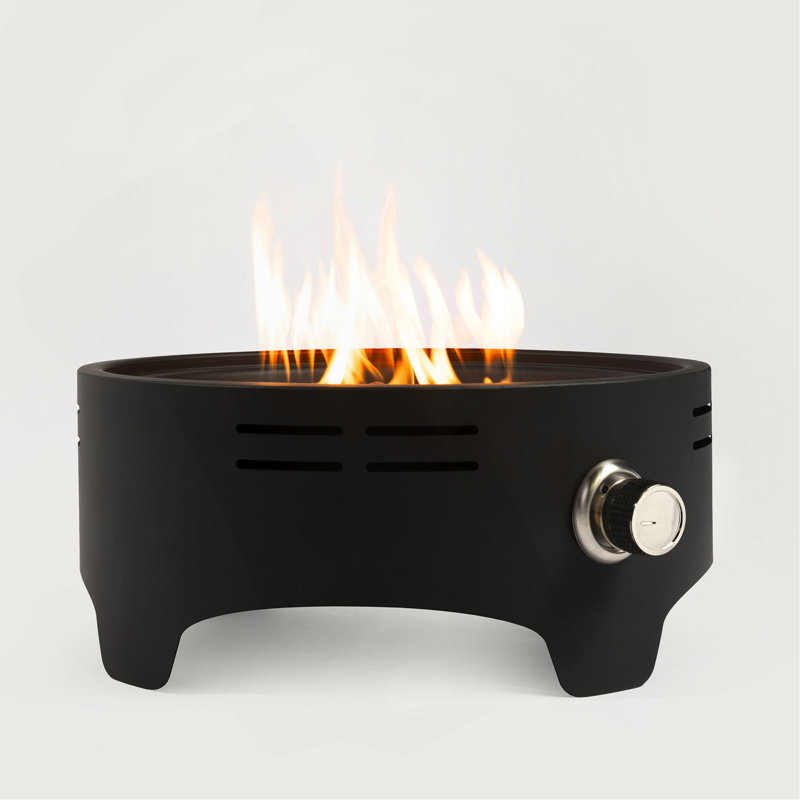 15" Propane Tabletop Gas Fire, 40000 BTU Round Steel Fire Pit For  Outdoor Living Room Garden Balcony -Black