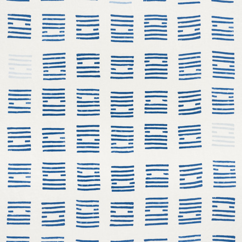 Tissu tiasquam Schumacher x Caroline Z Hurley, Bleu