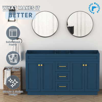 Meuble-lavabo rustique 60 po bleu