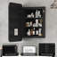 Armoire à pharmacie noire avec miroir et cadre de salle de bain noir-390942141