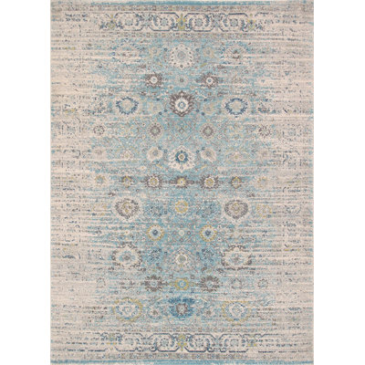 Chelsea Geometric Seafoam/Ivory Area Rug