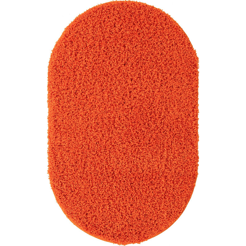 Tapis à poils longs Sybil_Pumpkin, Ovale 3 pi 3 po x 5 pi 3 po