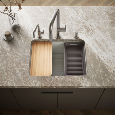 Riverby 25" undermount single-bowl workstation kitchen sink