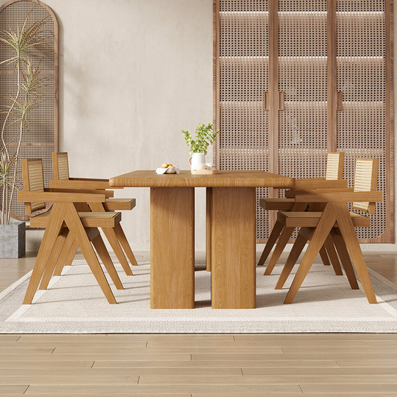 Table de salle à manger brune, H 29,53 po x L 94,49 po x l 39,37 po