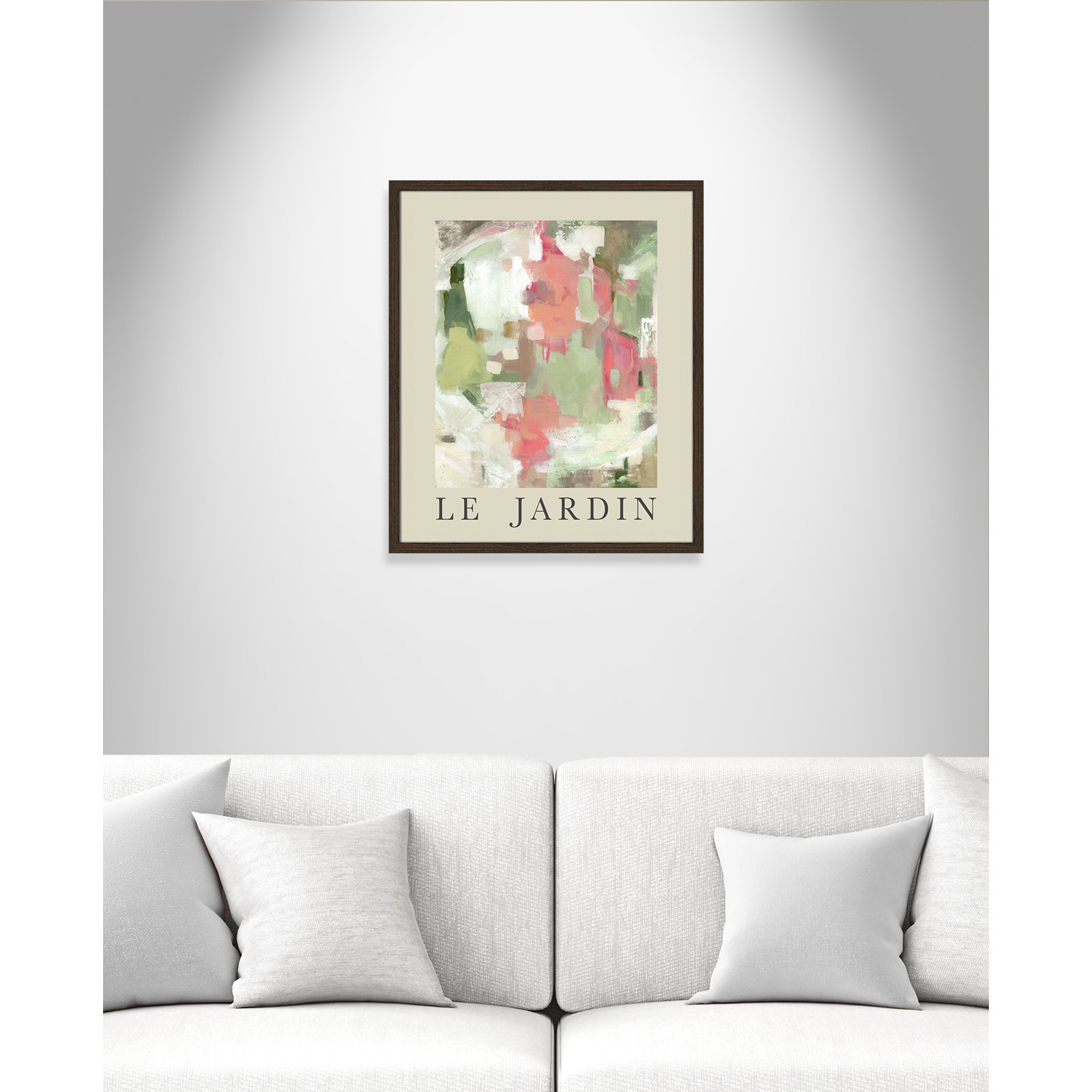 Riya "Le Jardin" Print by Carol Robinson, Walnut Single Picture Frame, No, 25.5" H x 21.5" W x 0.75" D