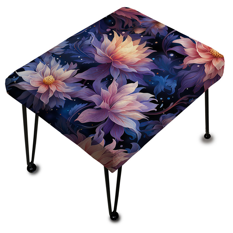 Rêve céleste mauve à motif floral - Repose-pieds rectangulaire floral