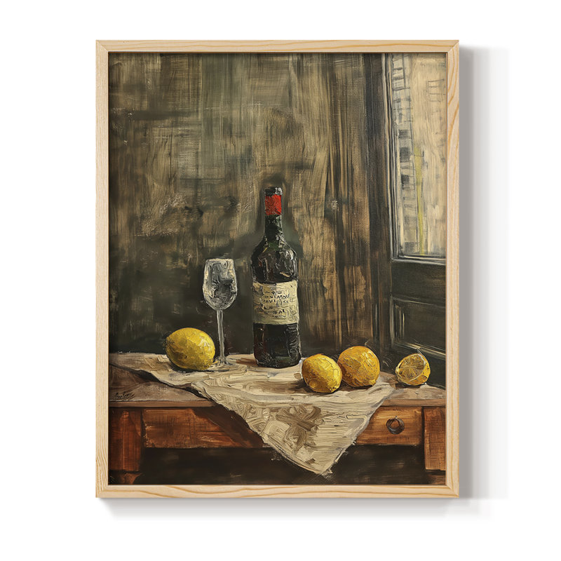 Reproduction encadrée FLORAL Series DCCxxix - bois massif, Naturel, H 11 po x l 9 po