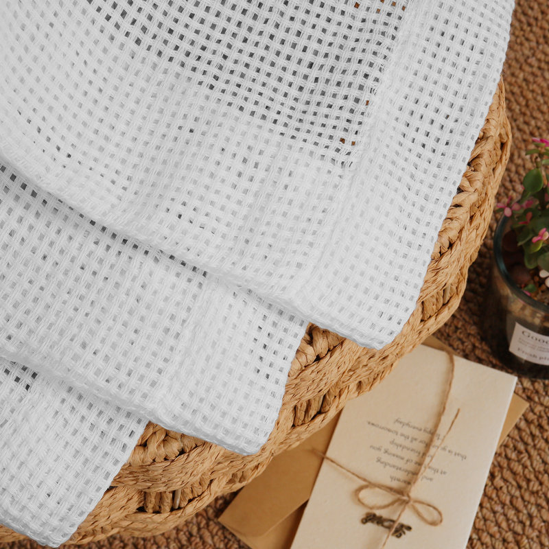Panneau de rideau simple en tissage de coton naturel, L 50 po x L 84 po