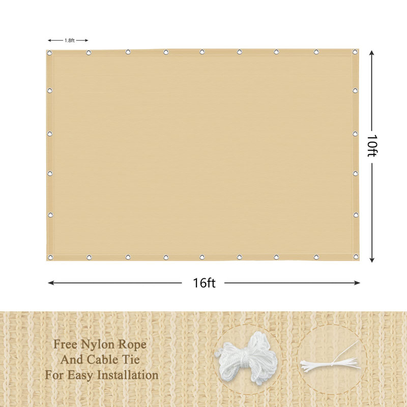 Toile d'ombrage durable pour le jardin, 10 pi x 16 pi