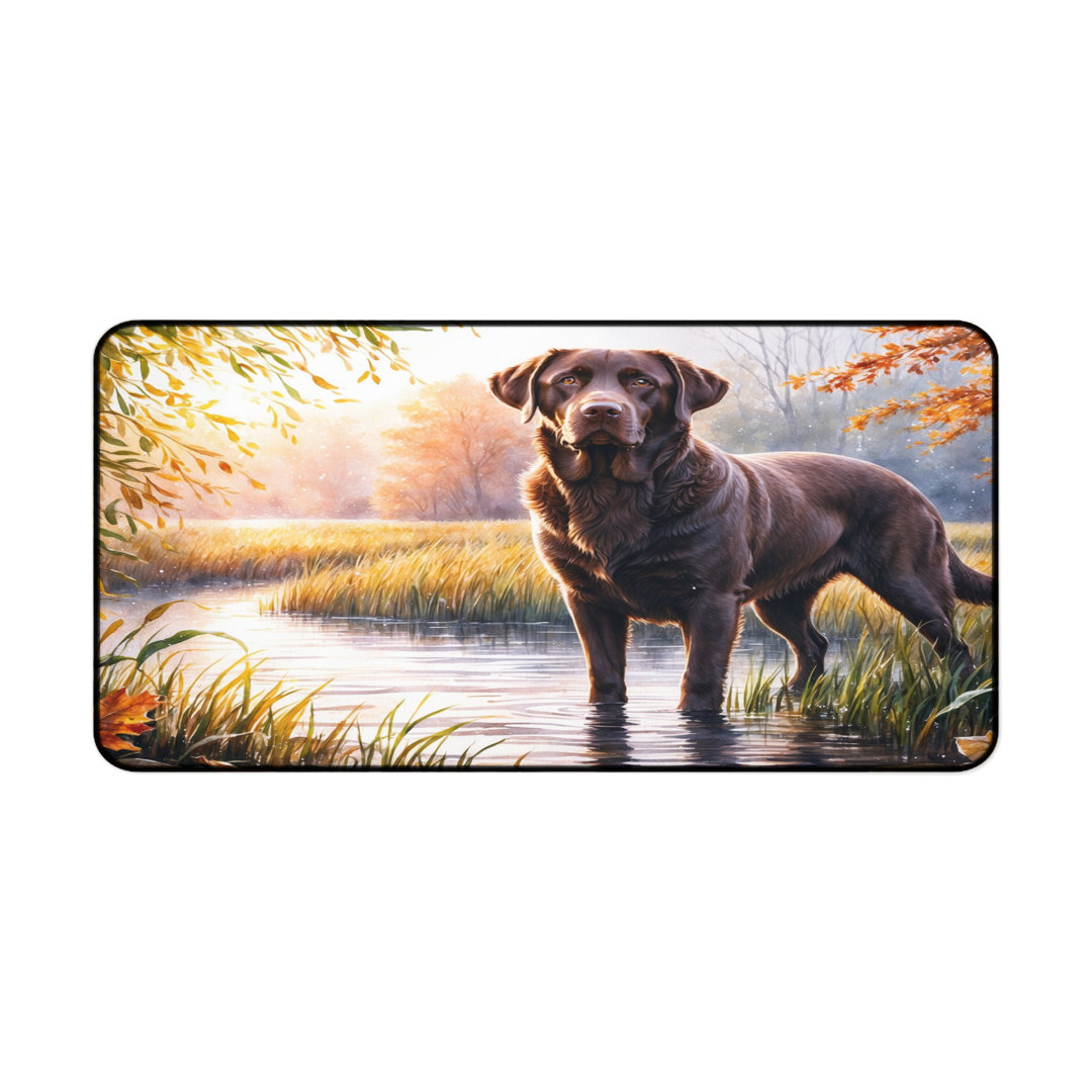 Autumn Labrador River Desk Mat