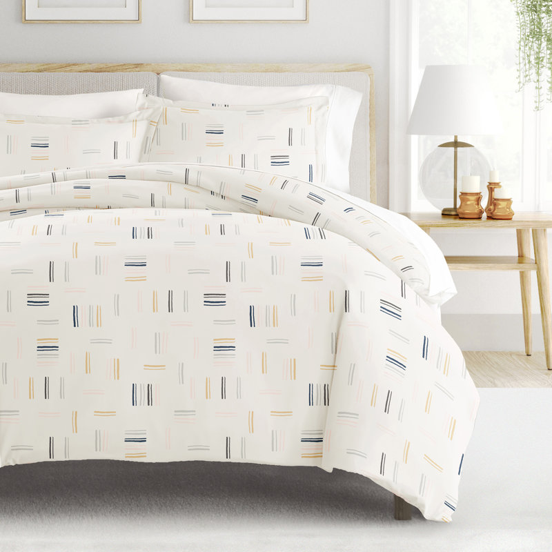 Ensemble de housse de couette Geo Dash, Blanc, Grand