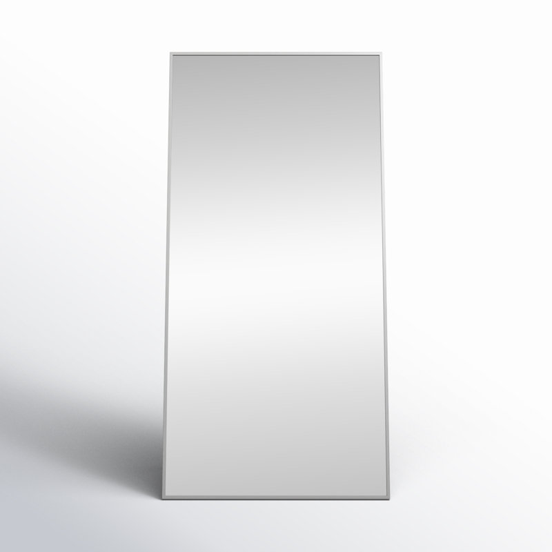 Sabine Metal Rectangle Floor Mirror, 72" x 36", Silver