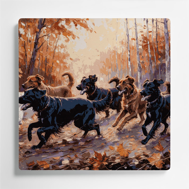 Chiens belges, art mural brun en métal Tervuren, H 12 po x l 12 po