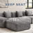 Boneless L-Shape 107" Modern Compression Corduroy Convertible Sleeper Sectional Sofa with Ottoman-1059742646