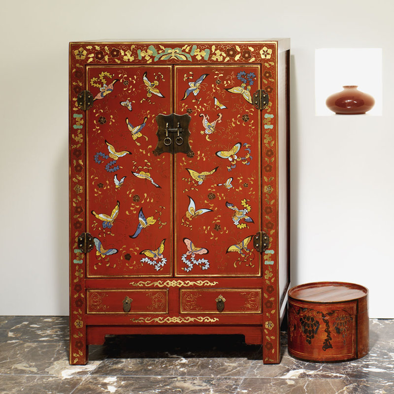 Hangzhou 82cm Sideboard, Red Lacquer