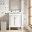 Meuble-lavabo 24 po avec lavabo supérieur, meuble de rangement moderne à 2 niveaux, meuble-lavabo simple, grandes tablettes de rangement-108124912