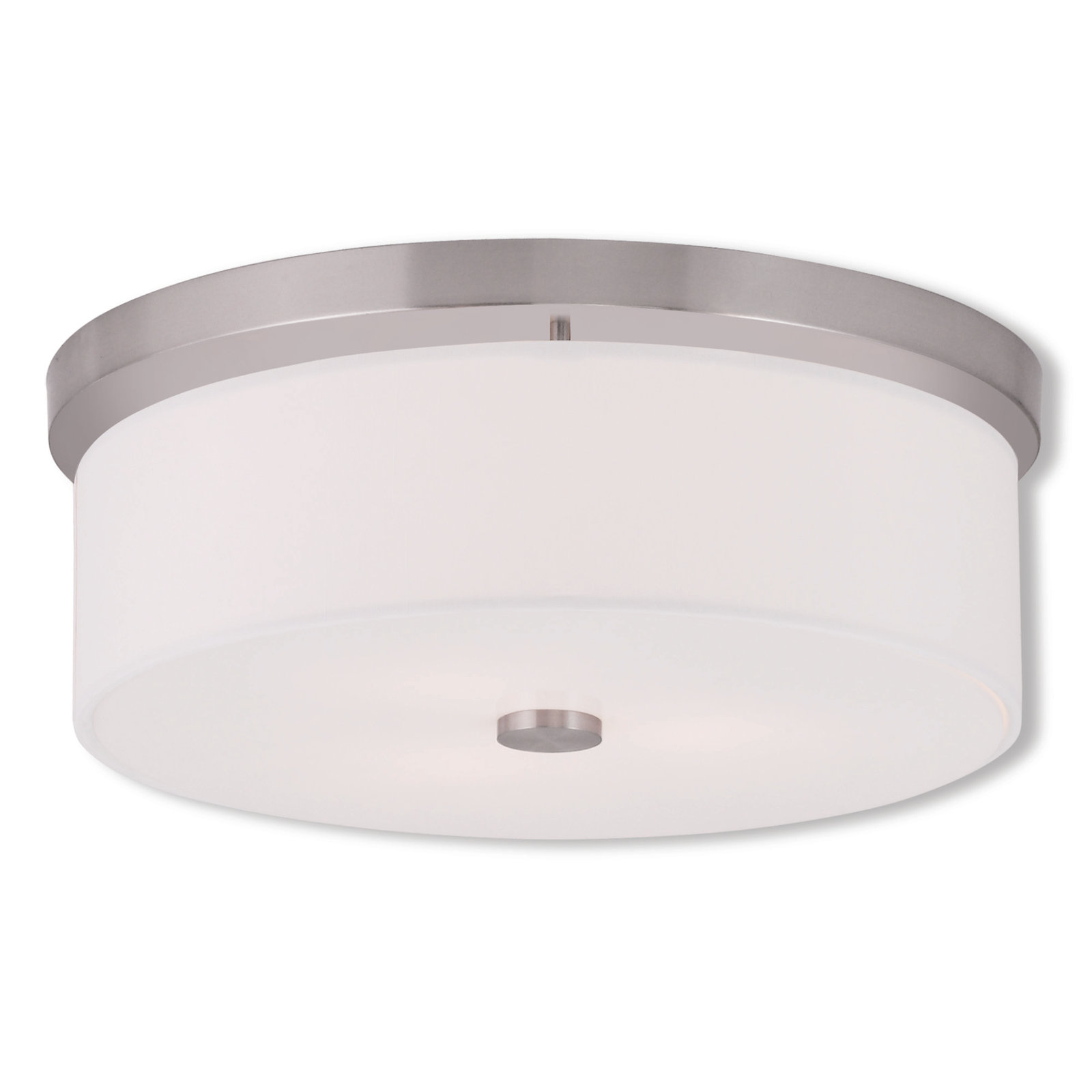 Flaire 3 Light Fabric Flush Mount, Brushed Nickel