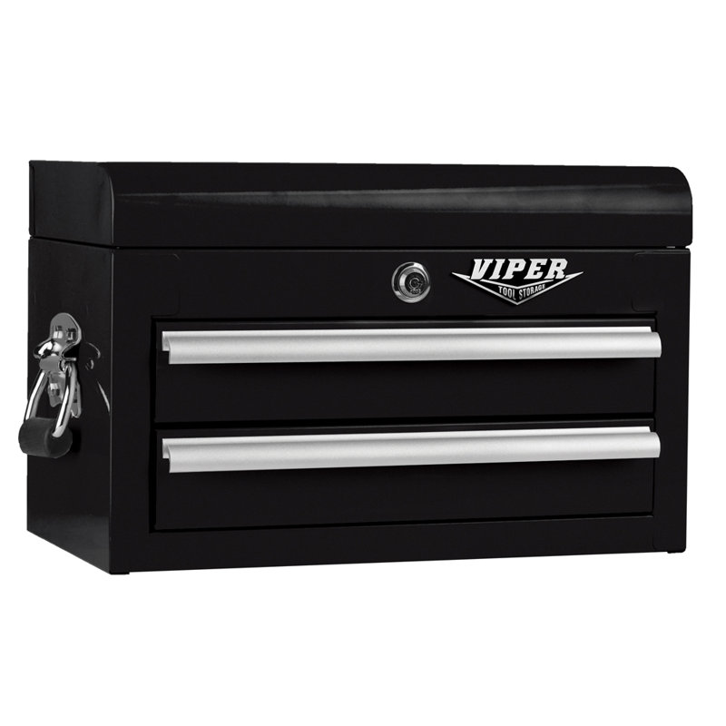 2 -Drawer Steel Top Chest, Black