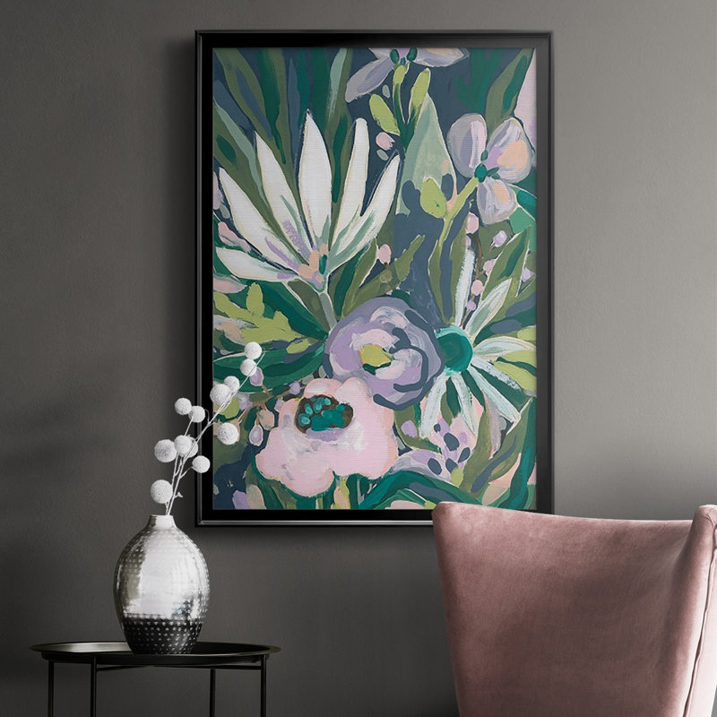 Jardin de la jungle mauve I, Cadre noir, H 30,5 po x l 22,5 po x P 1 po