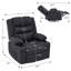 Fauteuil oscillant pivotant extensible avec accoudoirs, chaise berçante rotative à 360 ° avec porte-gobelets et poches latérales-2100656058