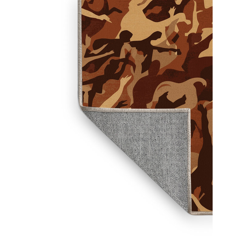 Machine Washable Entertainment & Pop Culture Main Stage Crowd Modern & Contemporary Starburst Rug in Brown – Beige Binding
