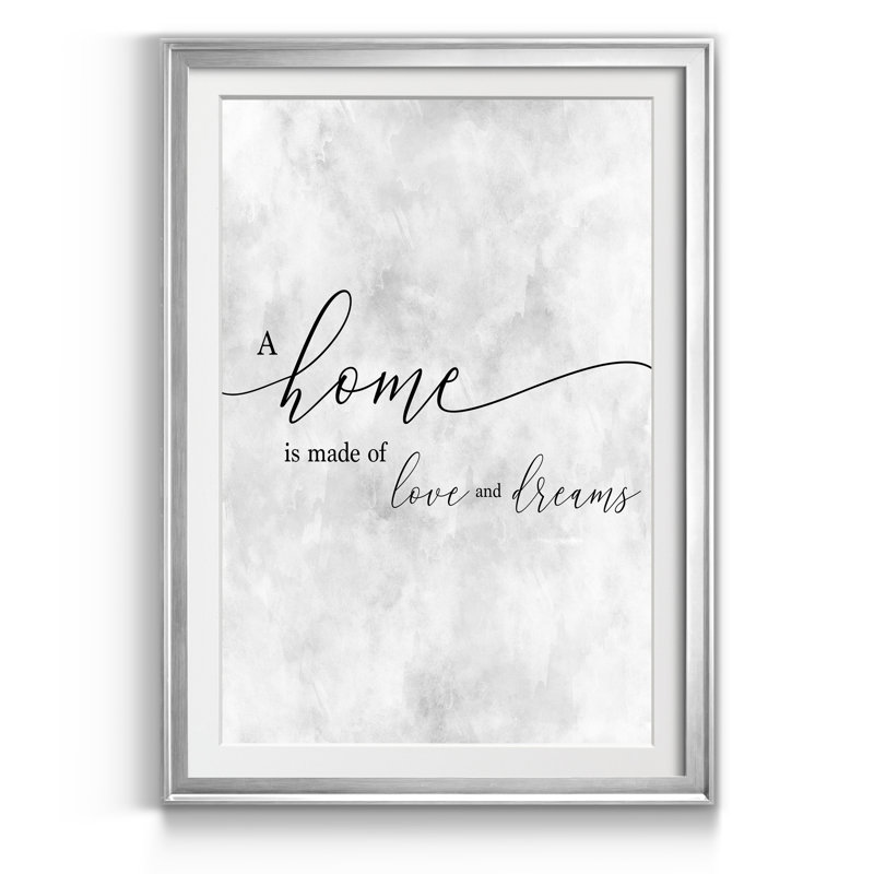 A Home - Cadre photo, impression d'art textuel sur papier, H 18,5 po x l 24,5 po x P 1,5 po, Argent