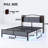 Upholstered Bed Frame With Led Lights & Charging Station-1676284720