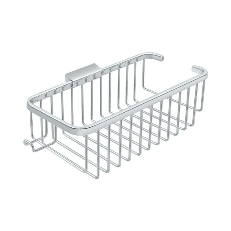 BC85746DD06C45F79A632FC1F737B430 Panier en métal 10 3/8 po de profondeur, rectangulaire avec crochet en chrome poli