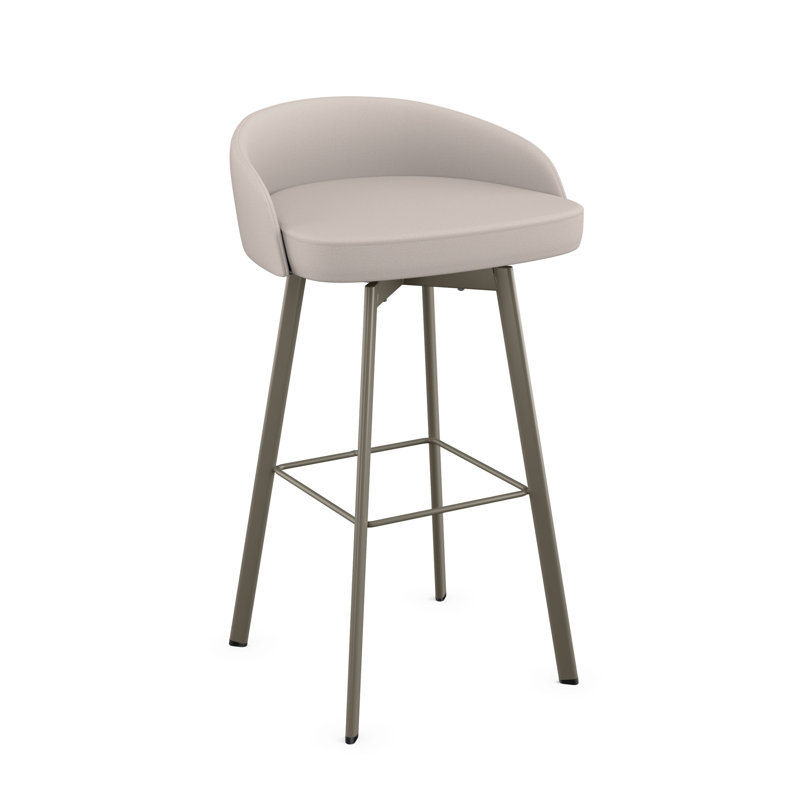 Tabouret de bar et de comptoir pivotant Bethanee, Tabouret de comptoir (siège d'une hauteur de 26 p, Crème, Gris