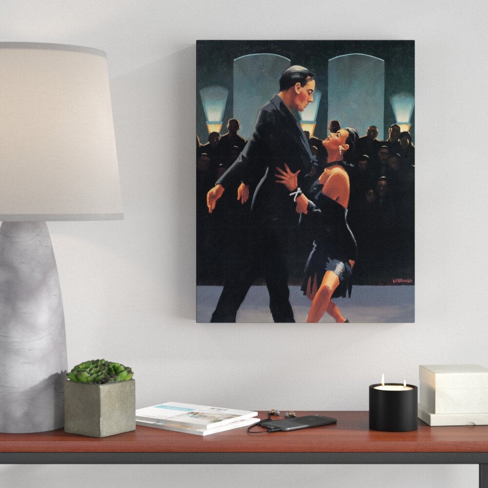 Paneel „Rumba In Black“ von Jack Vettriano, Grafikdruck