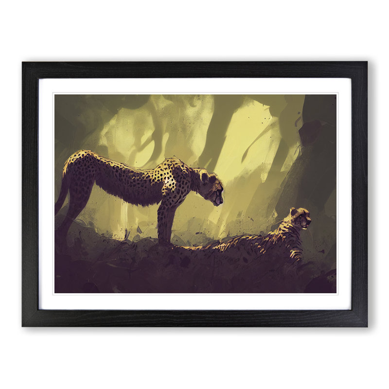 Two Cheetahs - Framed Print, Black, 46cm H x 64cm W x 2cm D