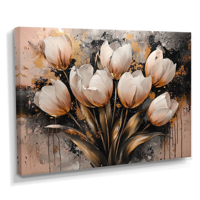 Tulipes or rose matinales I - Tulipes, art mural de salon