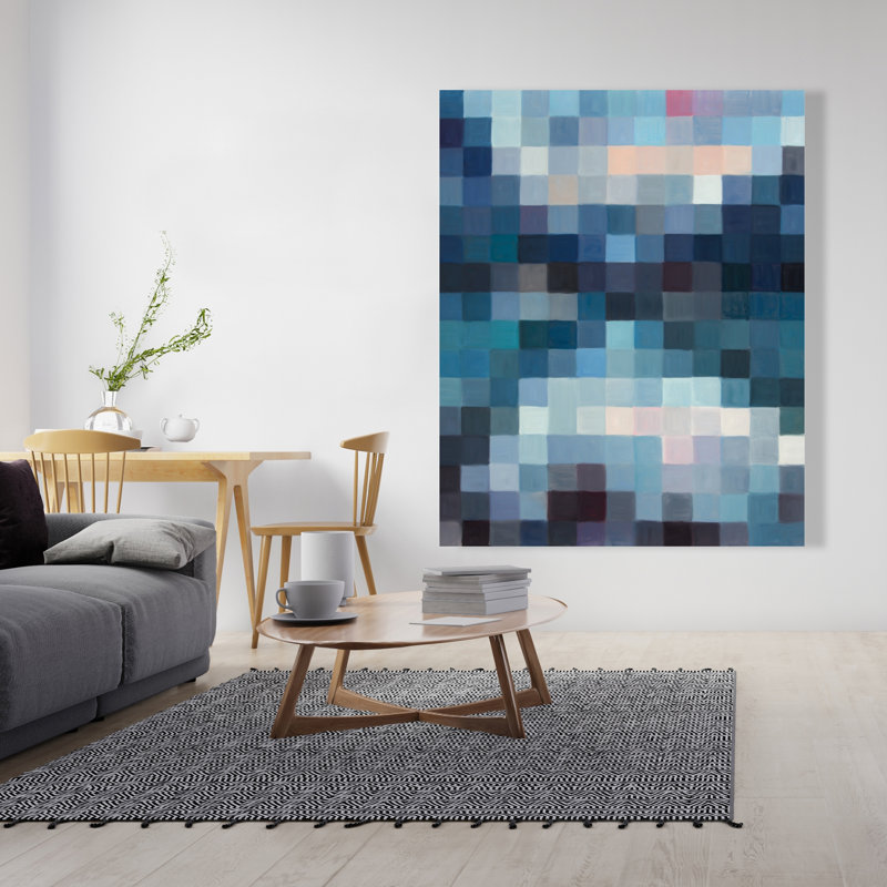 Pixelated Mountainous Landscape - Abstract Modern Canvas Art