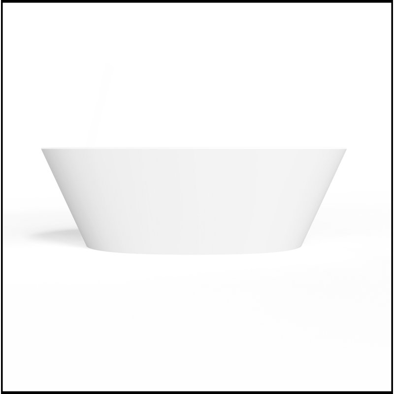 Baignoire de trempage autoportante à surface solide de 66,9 pouces, blanc mat, ergonomique et durable pour les salles de bain modernes