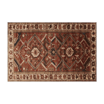 Tapis d'intérieur et d'extérieur brun Persian