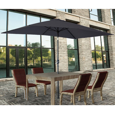 Popel 3m x 2 m Rectangular Traditional Parasol Black