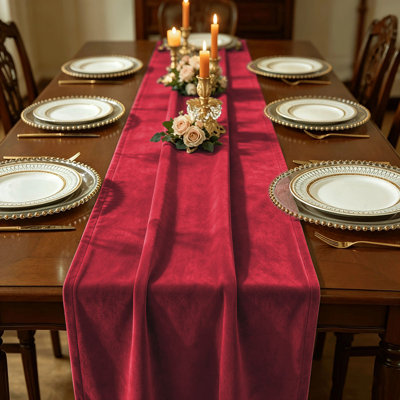 Chemin de table luxueux en velours vintage, paquet de 1, multicolore et multicolore