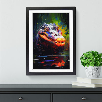XYZ-FRM-V1223-1780 Alligator Digital - Single Picture Frame Print on Wood